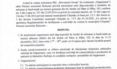 Dispoziția 238-d  din 10.12.2021 Cu privire  la desfășurarea expoziției de lucrări de artizanat nși hand-made.