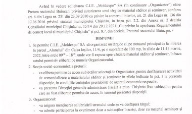 Dispoziția nr. 12 - d din 07.03.2022 Cu privire la desfășurarea  "Tîrgului puieților".