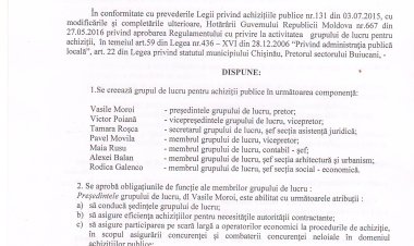 Dispoziția nr. 36 - d din 23.05.2022 Cu privire la crearea  și stabilirea modului de activitate a grupului de lucru pentru achiziții publice.