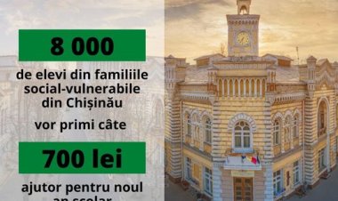 8000 de elevi din familiile social-vulnerabile din Chișinău, vor primi suma de 700 lei, ajutor pentru noul an școlar. Ac...