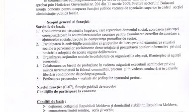 ANUNȚ PUBLIC de concurs.