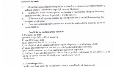 ANUNȚ PUBLIC de concurs.