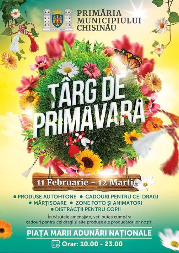 Bună dimineața! Primăria Chișinău vă invită la Târgul de primăvară! Din 11 februarie și până pe 12 martie, centrul capit...